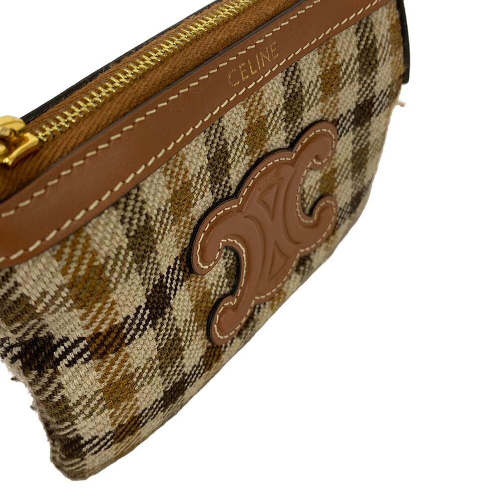 Celine Coin Case Beige Brown Multi Wool Leather - Picture 6 of 8